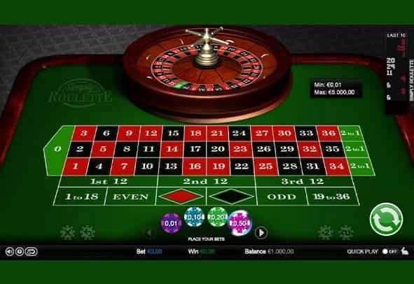 Interfaz de Simply Roulette